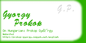 gyorgy prokop business card